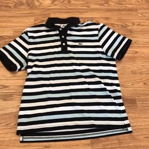 Lacoste Polo Shirt striped collared size 6